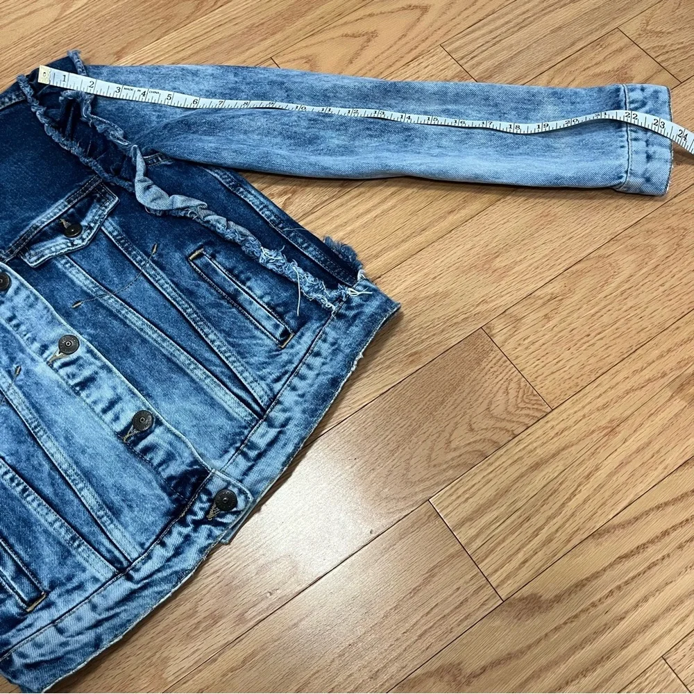 Zara Denim Ruffle Jean Jacket - Picture 13 of 14